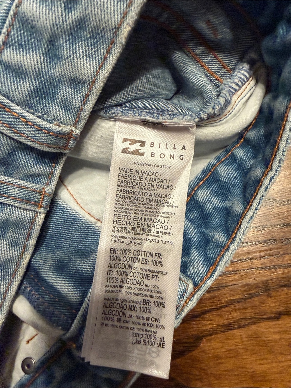 Billabong High-Rise Light Blue Denim Shorts - Picture 5 of 5